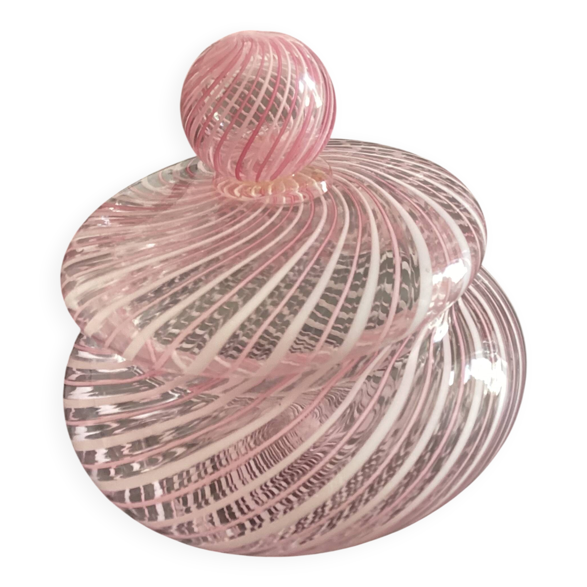 Bonbonnière vintage en verre de Murano Canna Mezzo