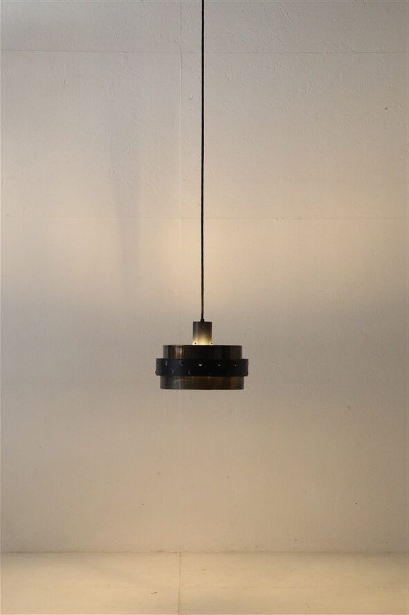 Mid-century brass pendant lamp / 1960s / Danish modern design / black