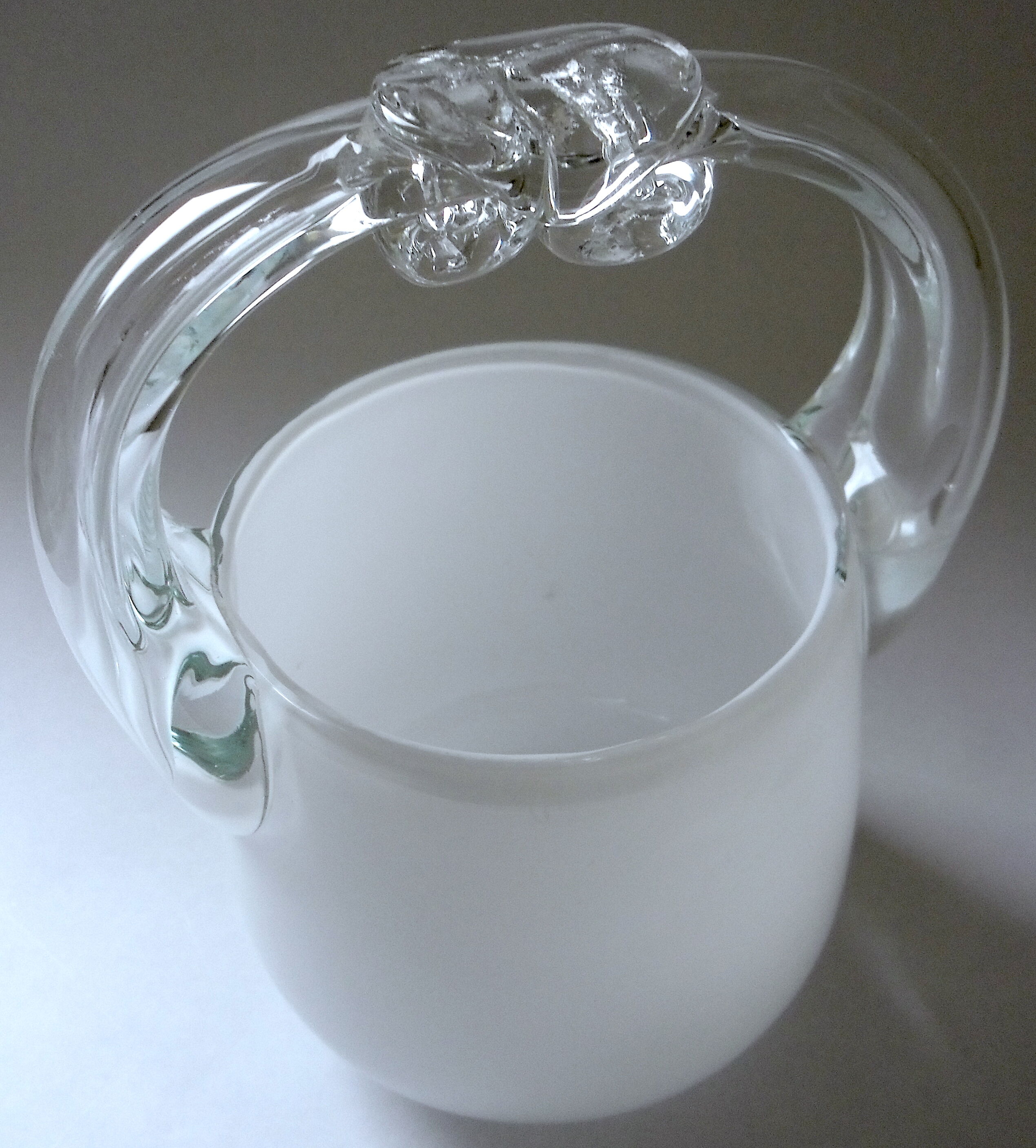 Vintage ice bucket in colorless and white "ouzo" crystal