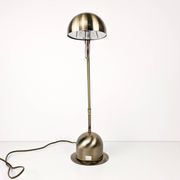 Vintage Lampe de table laiton Col de cygne Lampe de chevet Or Brossé réglable Rétro Mid Century Lamp