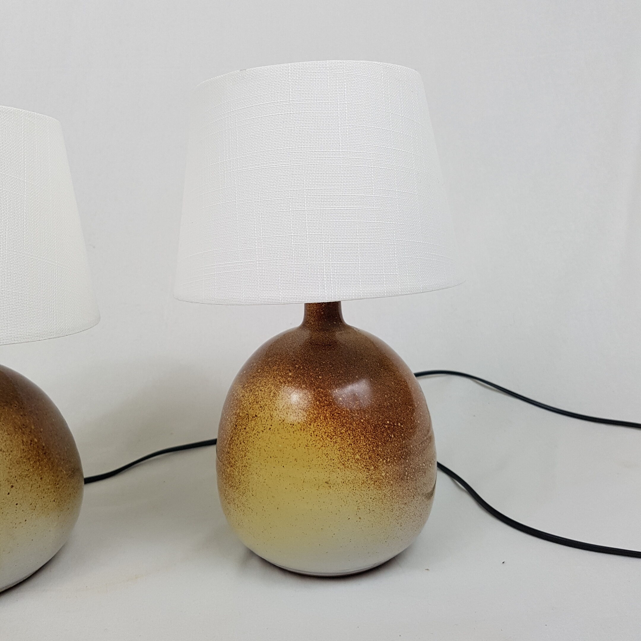 Set of two bedside ceramic lamps, Roland Zobel