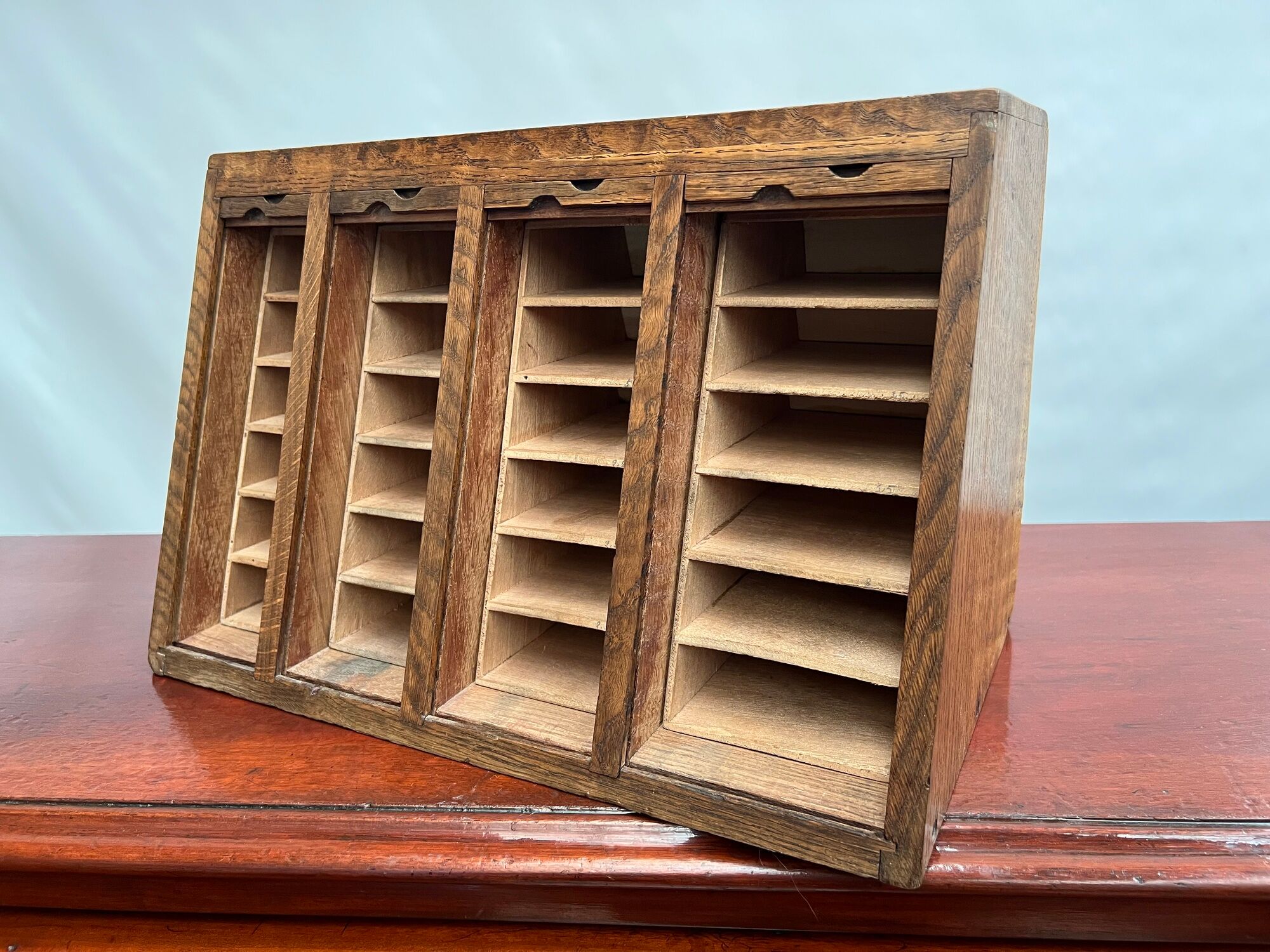 Small curtain binder or craft furniture with 4 wooden shutters