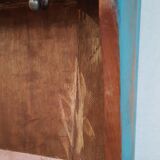 Wall shelf 3 shelves + 4 hooks cast iron polychrome wood