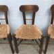 Set of 4 brutalist chairs wood and rope, popular art