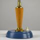 Blue Metal, Brass & Teak Table or Desk Lamp by Ringus, Sweden, 1950s