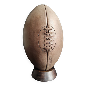 Ballon de rugby vintage en cuir