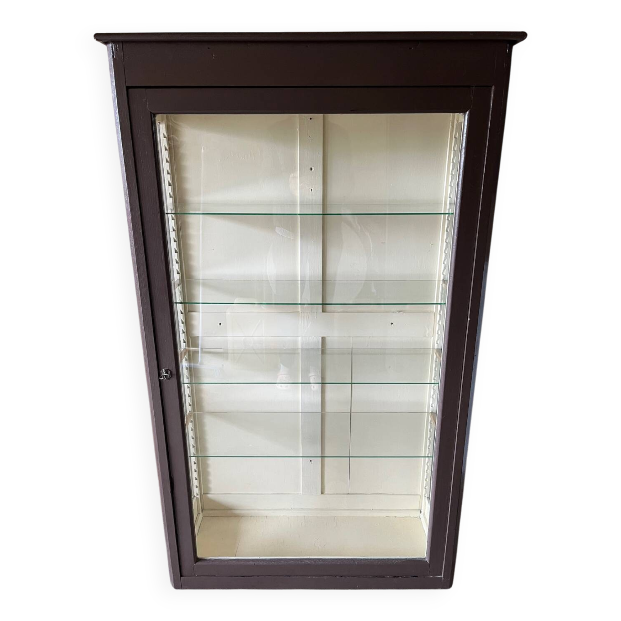 Old wooden glass display case