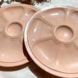 6 pink porcelain oyster plates from Digoin Sarreguemines
