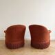 Pair of vintage toad chairs in rust fabric