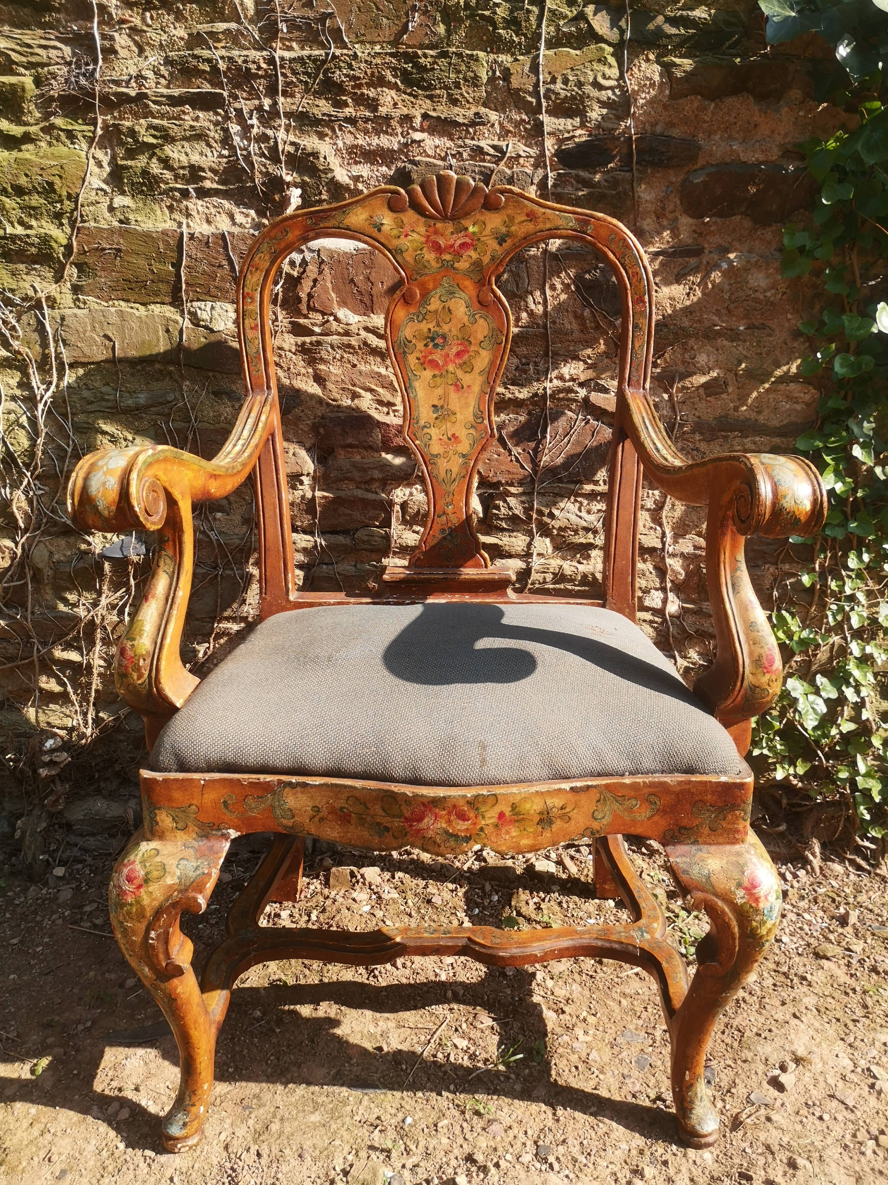 19th painted Italian armchair