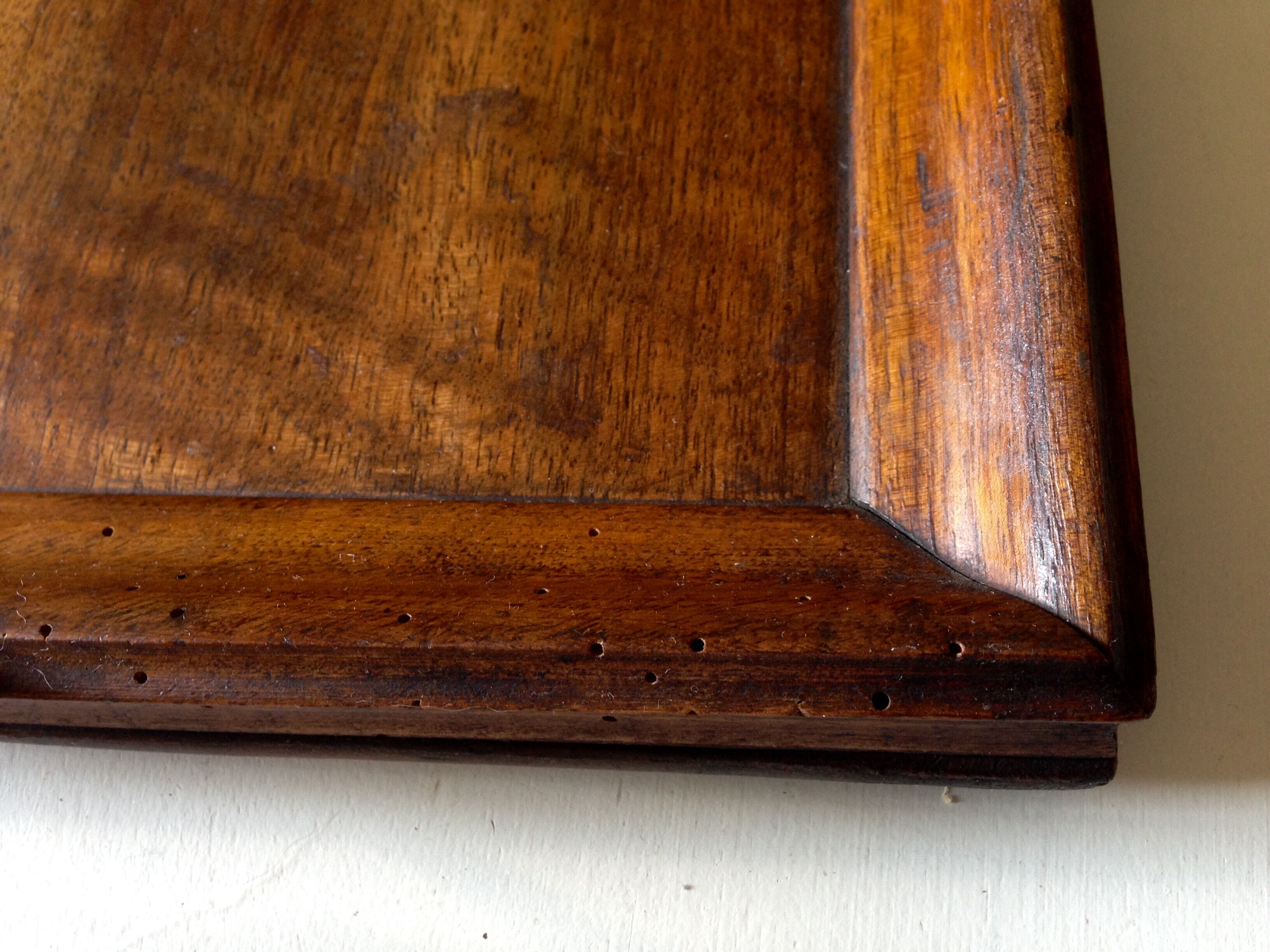 Tray in wood and brass