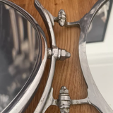 Vintage illuminated adjustable mirror, Double Brot, France 1950