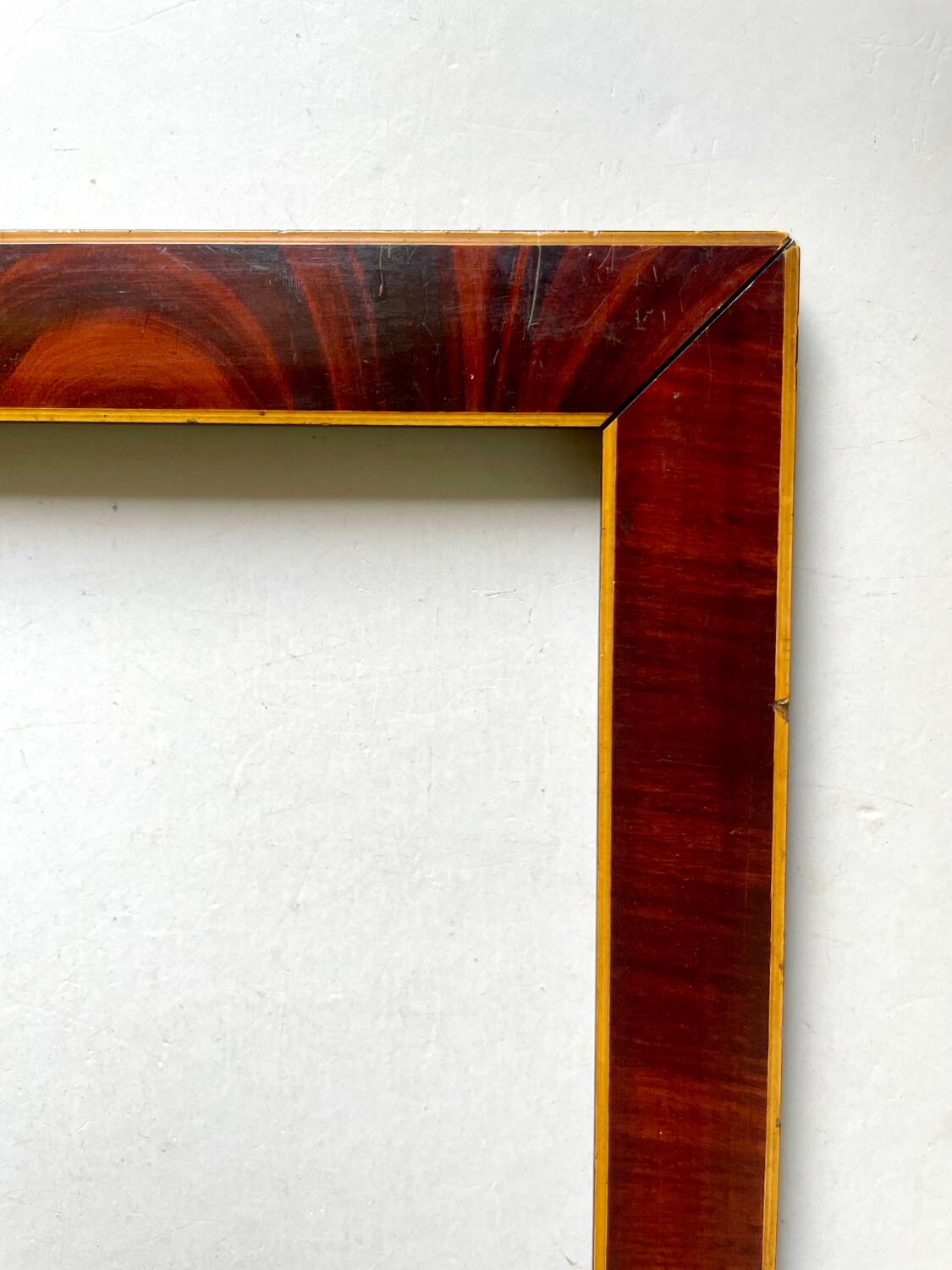 Antique Wooden  Frame intarsia borders 26.5 cm x 22.5  cm