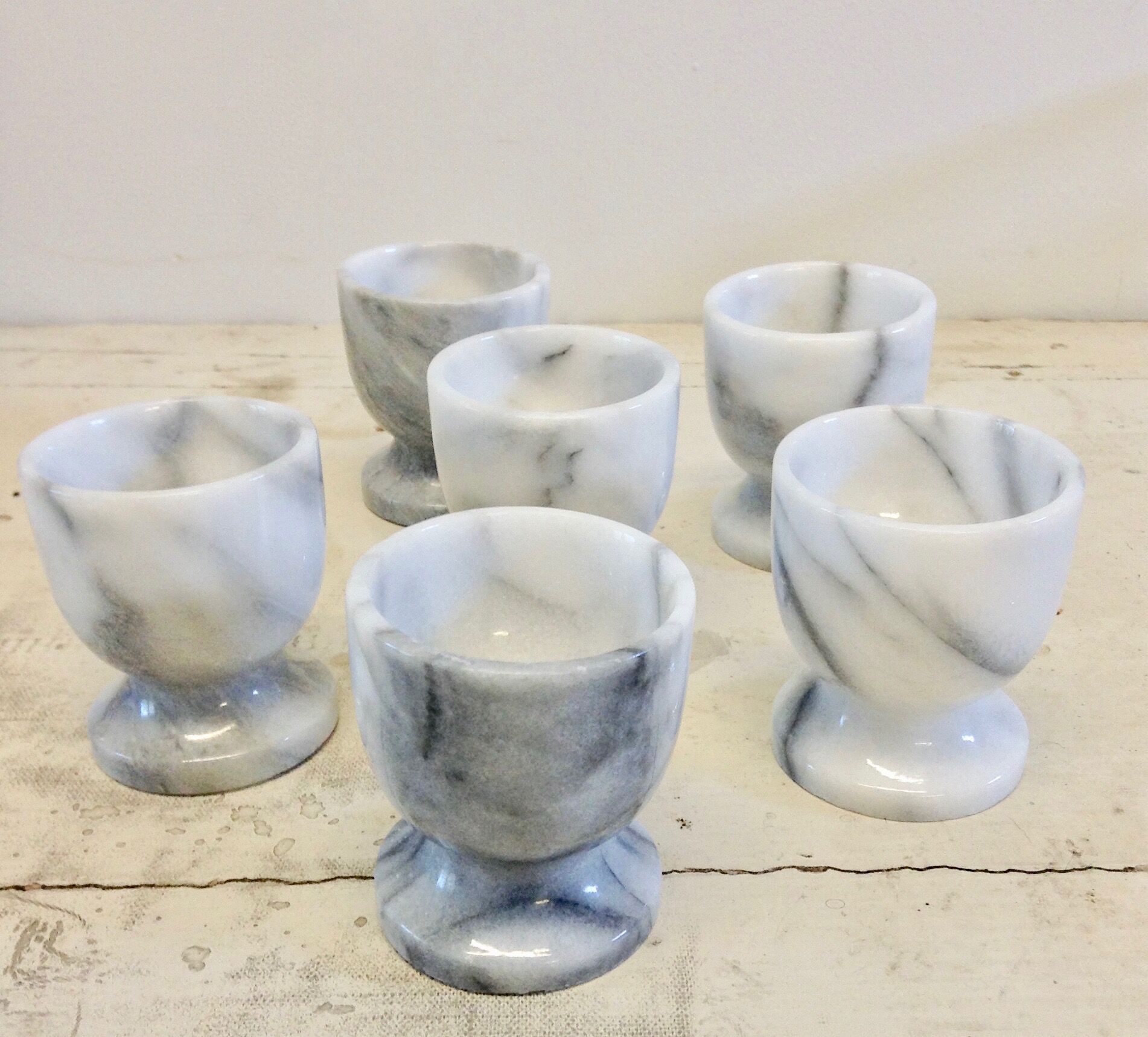 Egg cups in marble