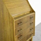 Midcentury Bureau Desk Cabinet In Teak Vintage Modern Danish Style