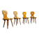 4 x chaises folk / Tyroler / en pin / 1970