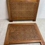 Magazine rack, wood and cane