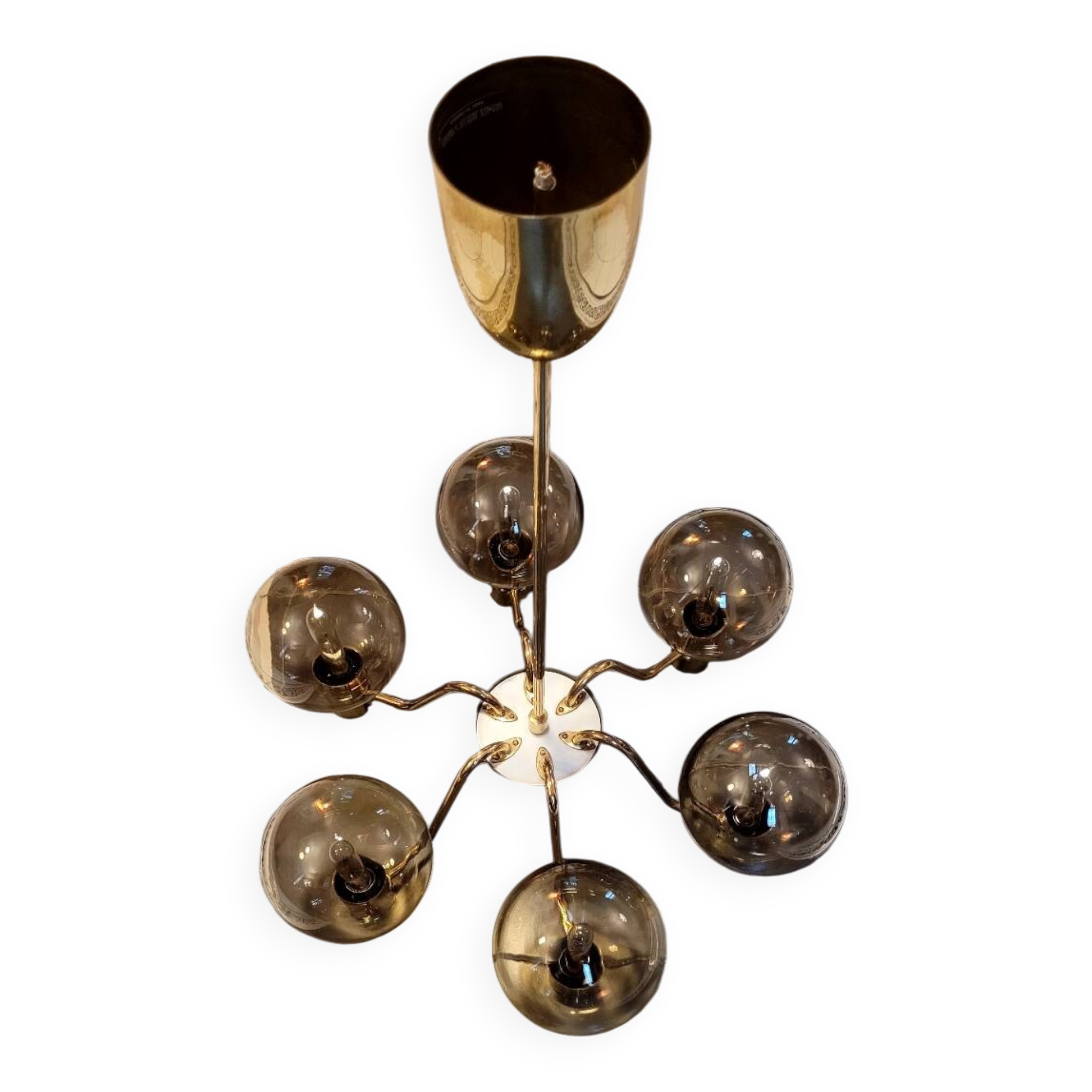 6-arm Scandinavian chandelier, 1960s, Hans Agne Jakobsson model T372/12