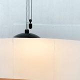 Postmodern vintage pendant lamp with counterweight by Metalarte, 1980s.