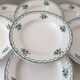 Ensemble de 9 assiettes Terre de fer fleurs vertes St Amand