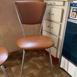 3 vintage chairs 60s in skaï and chrome