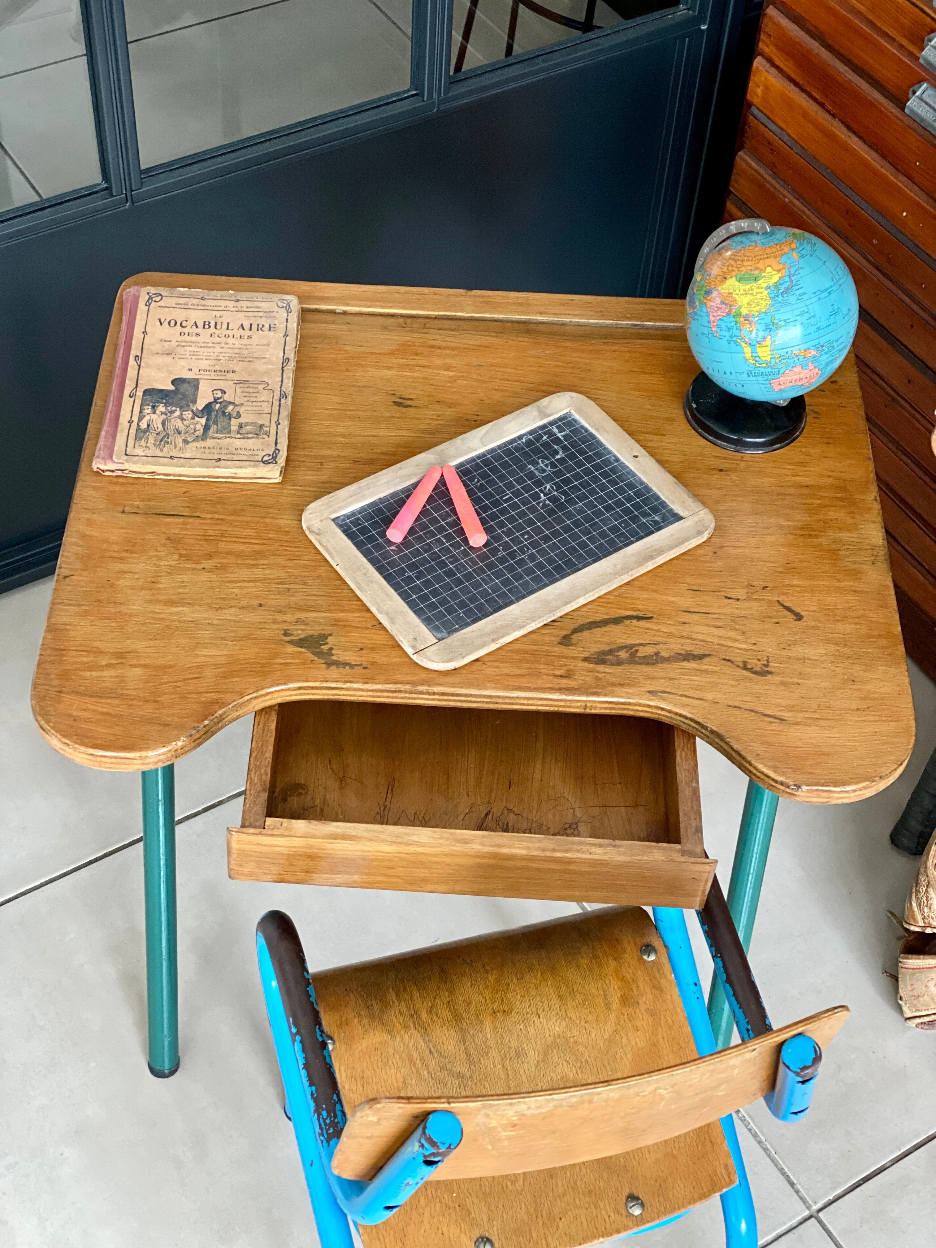 Desk and school chair set