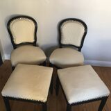 Fauteuils et 2 tabourets Napoleon III