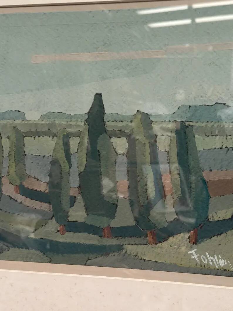Original Swedish Oil on Paper – “Trees” by Gunnar Fohlin – Signed –