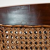 Beech and rattan armchair