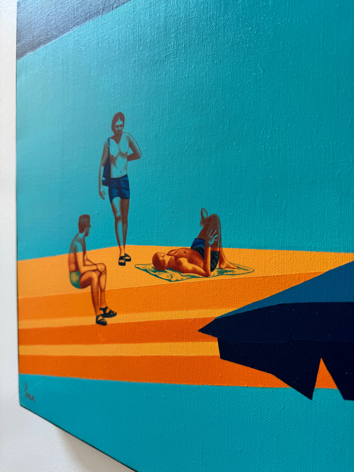 Painting "Public Beach" by Olivier Bour, 2000s