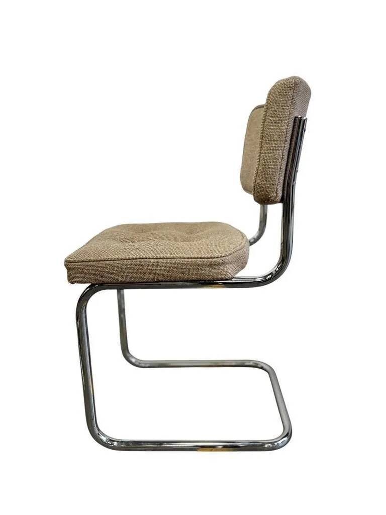 Set of 6 vintage chrome chairs in cesca style