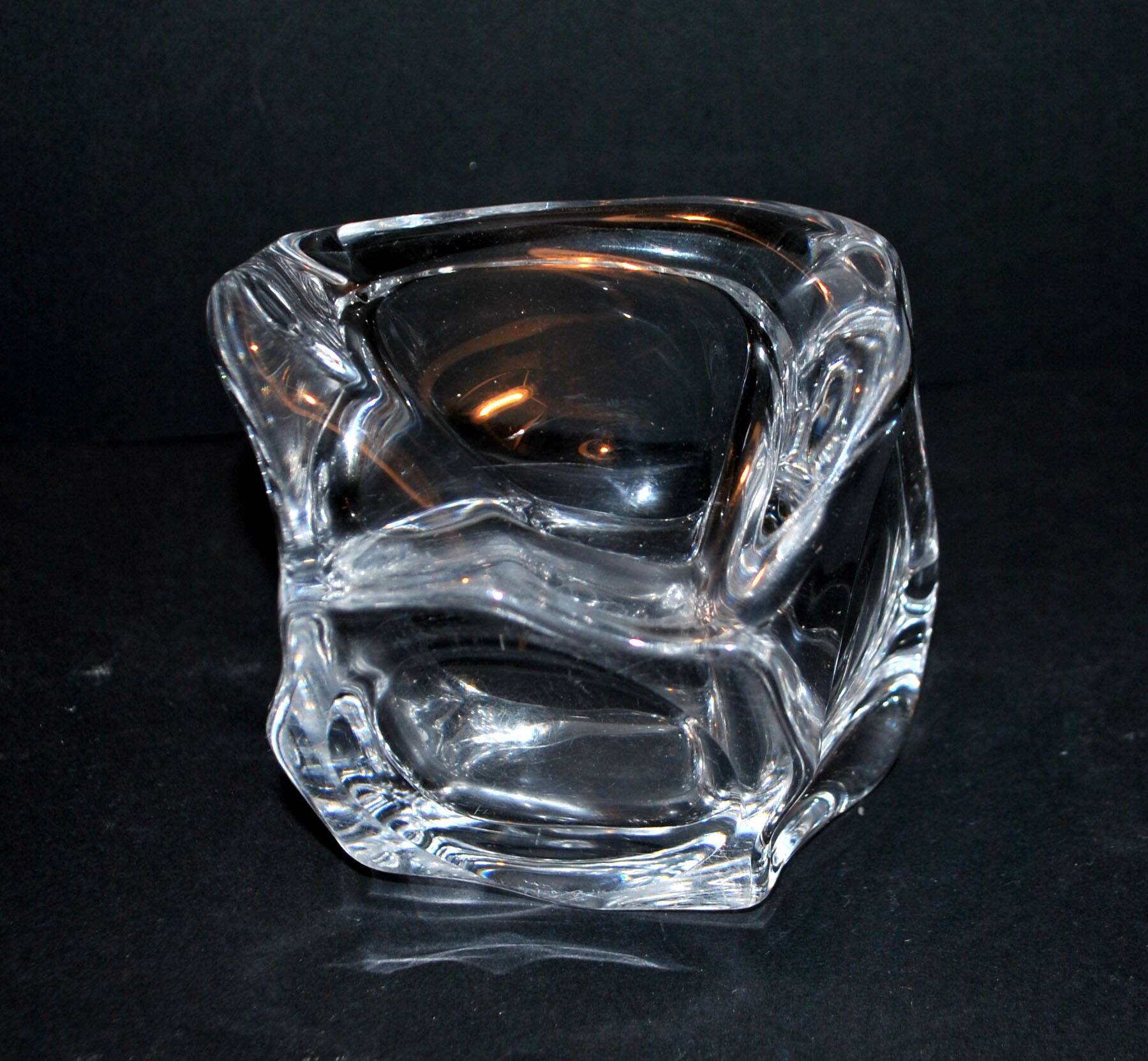 Ashtray in blown crystal DAUM France DESIGN Modernist 1960