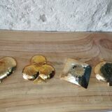 Set of 4 Jie Gantofta enamelled brass ashtrays – playing cards – desi