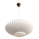 Vintage Scandinavian pendant light in opaline glass and brass, circa 1950, spirit.