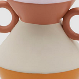 Vase in terracotta pink, ecru, orange 21cm