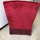 Napoleon III armchair in garnet velvet