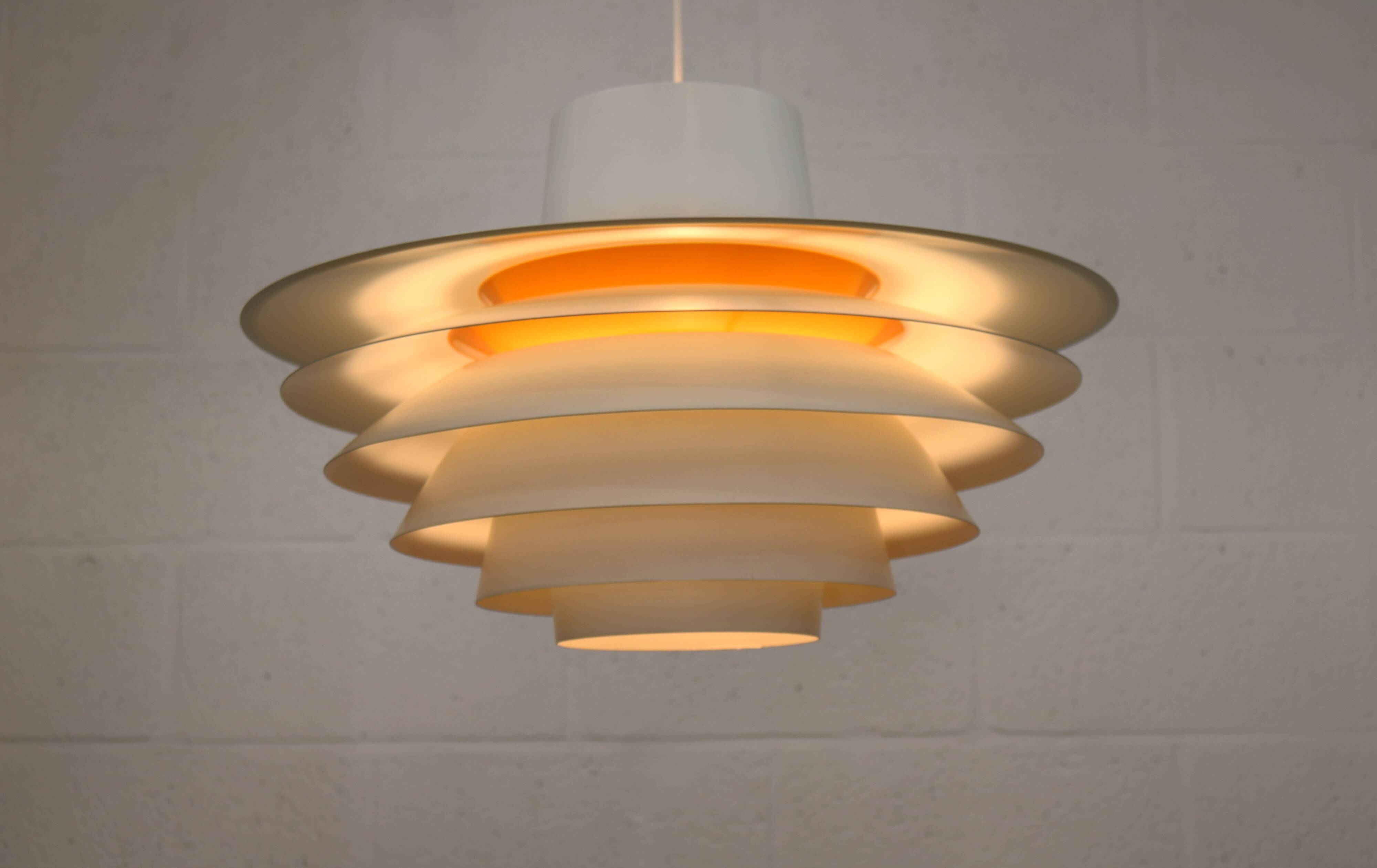 XL Verona Pendant by Svend Middelboe - 1980s Scandinavian  - White/Yellow