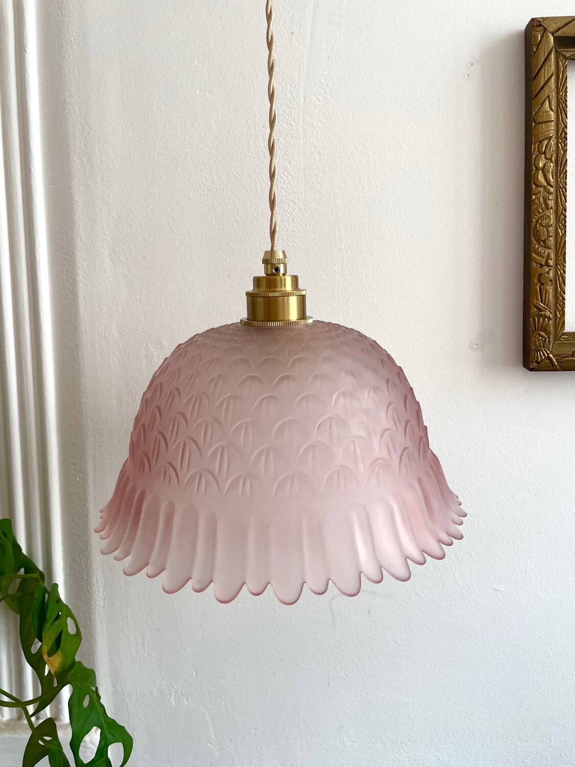 Art Deco cut glass pendant light