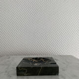 Vintage black marble squared veined ashtray