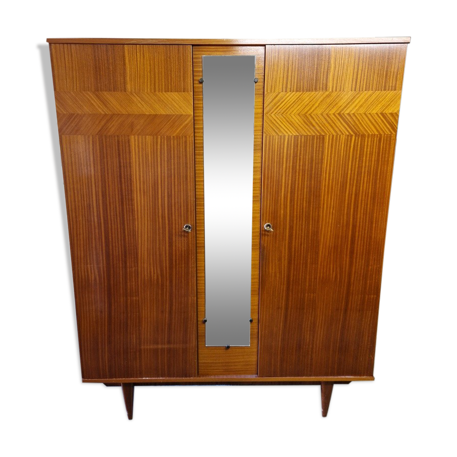 Wardrobe in veneered and inlaid wood 1960s