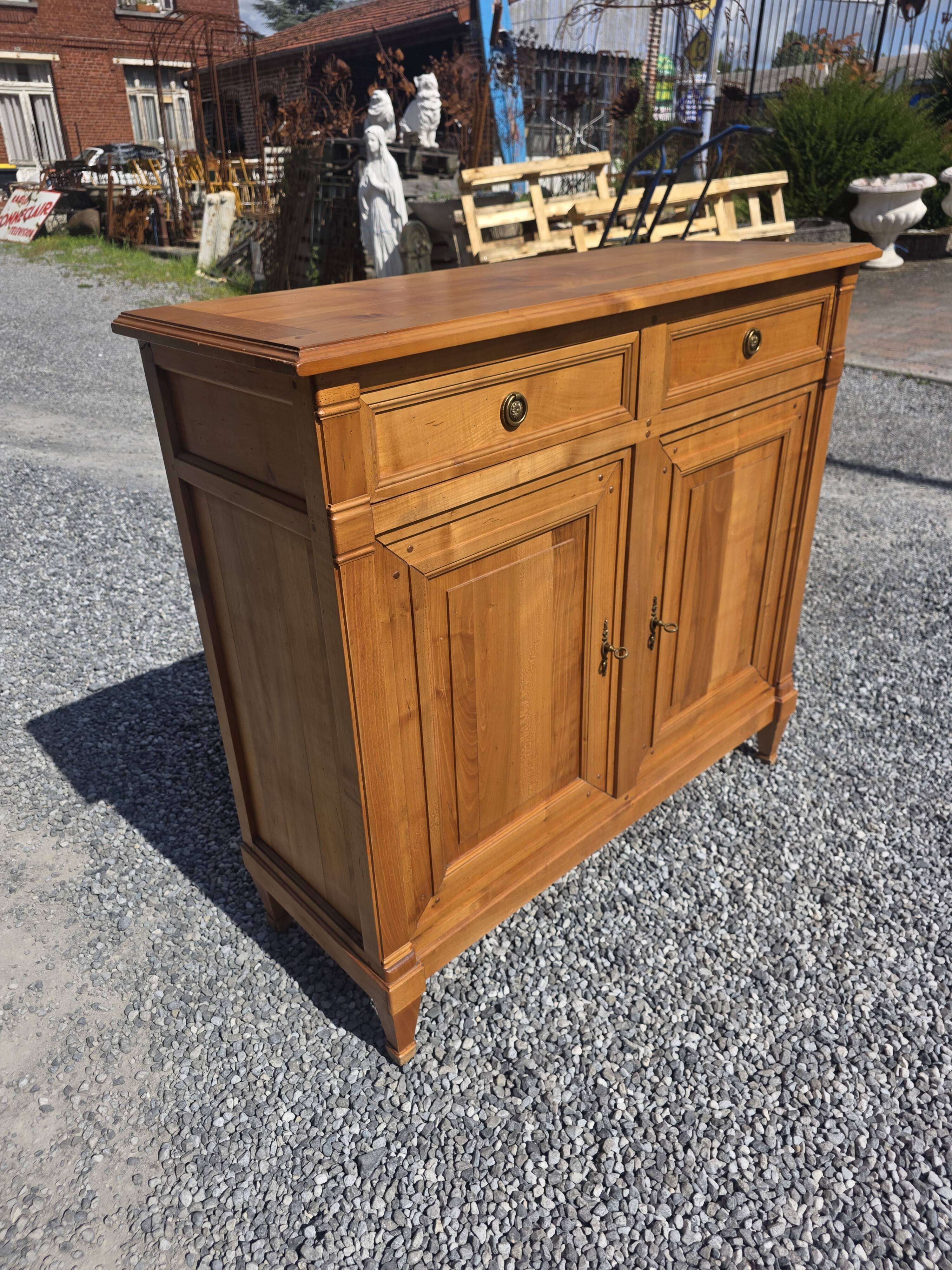 Louis XVI style buffet in solid cherry wood from the mid-20th century.