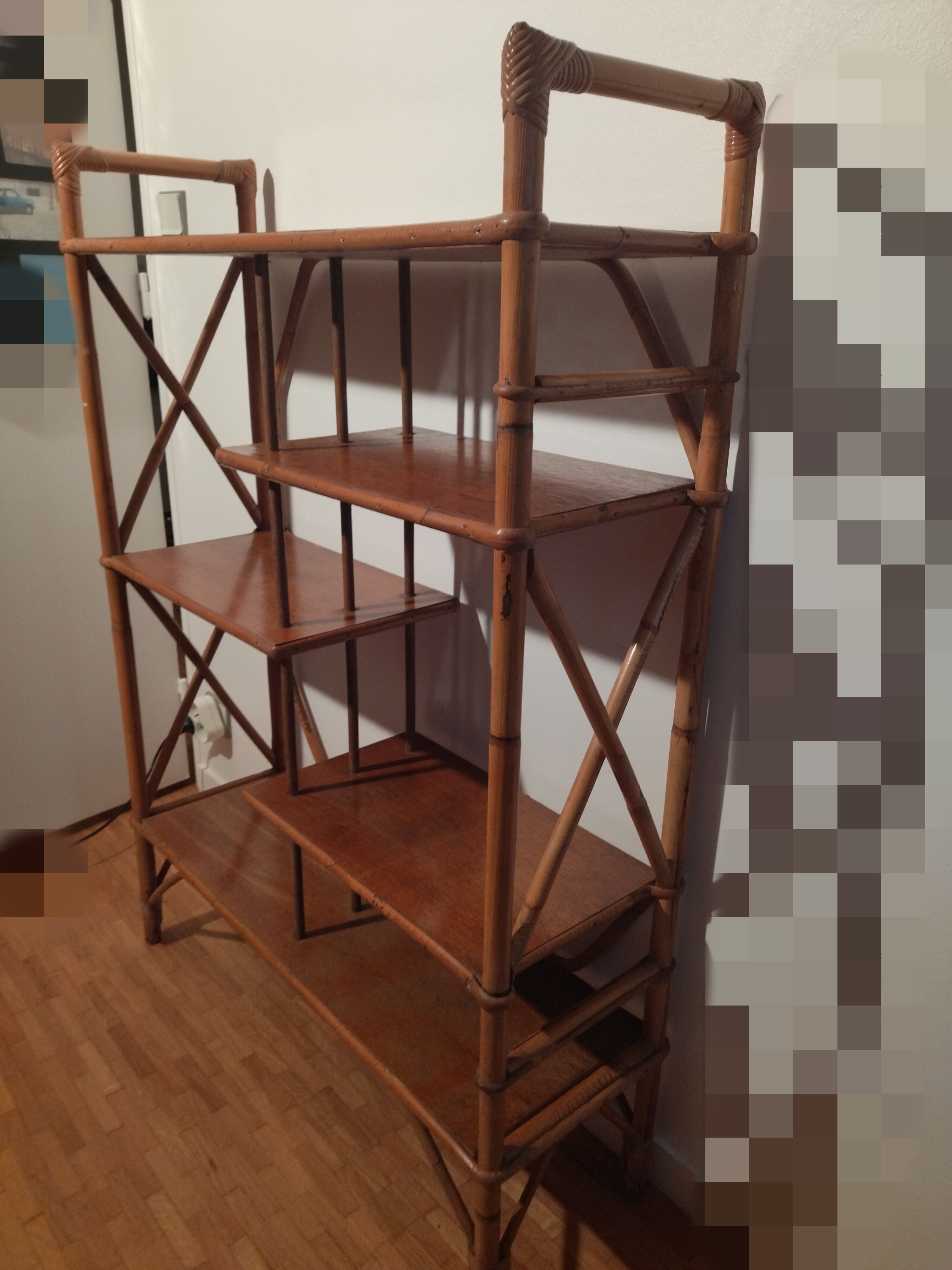 Rattan shelf, 1960s