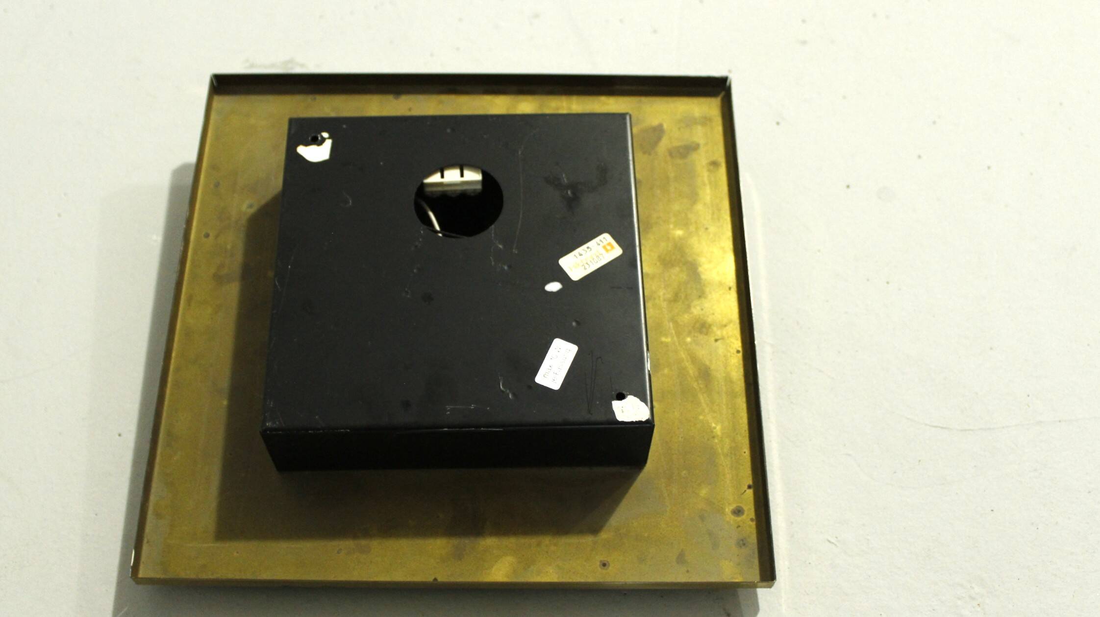 Brass and Glass Ceiling/ Wall Lamp by Hillebrand , 1990s