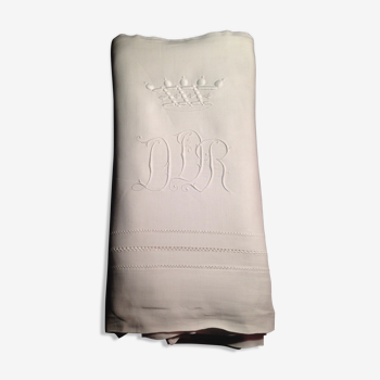 Old sheet pure monogrammed DRD yarn for bed 140cm