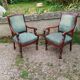 Pair of antique Louis XVI mahogany armchairs from the 19th century