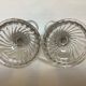 Pair of antique moulded glass candlesticks