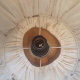 Suspension in wood and vintage rope