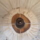 Suspension in wood and vintage rope