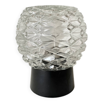 Plafonnier vintage en verre moulé