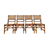 4 bamboo chairs and cannage